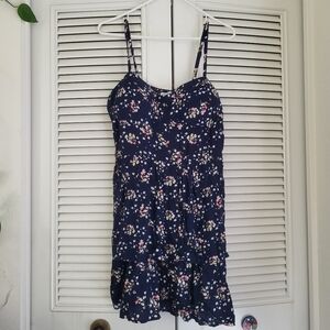 AUW - Blue Floral Spaghetti Strap Dress
